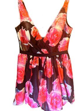 Glamour by Terani Couture Floral Bubble Skirt Mini Dress